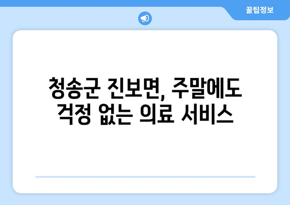 경상북도 청송군 진보면 일요일 휴일 공휴일 야간 진료병원 리스트