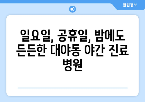 경기도 시흥시 대야동 일요일 휴일 공휴일 야간 진료병원 리스트