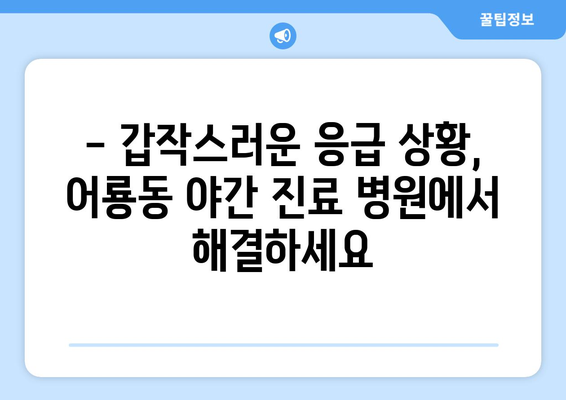 광주시 광산구 어룡동 일요일 휴일 공휴일 야간 진료병원 리스트