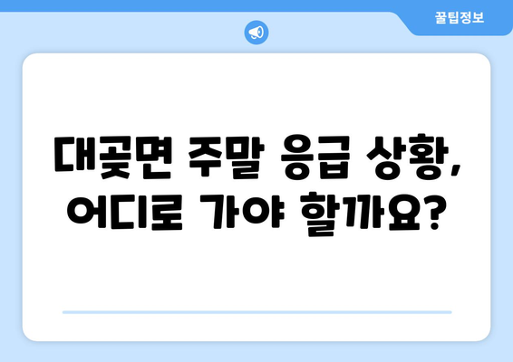 경기도 김포시 대곶면 일요일 휴일 공휴일 야간 진료병원 리스트