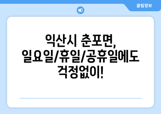 전라북도 익산시 춘포면 일요일 휴일 공휴일 야간 진료병원 리스트