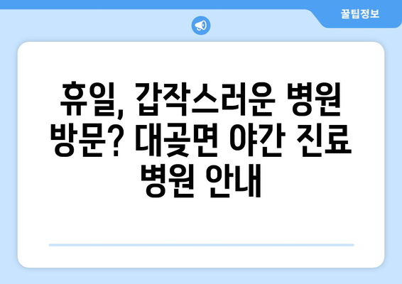 경기도 김포시 대곶면 일요일 휴일 공휴일 야간 진료병원 리스트