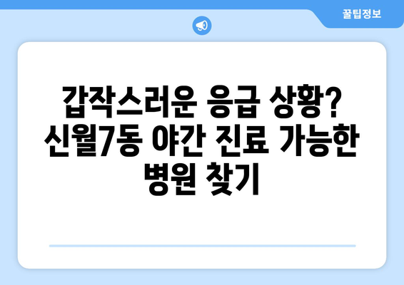 서울시 양천구 신월7동 일요일 휴일 공휴일 야간 진료병원 리스트