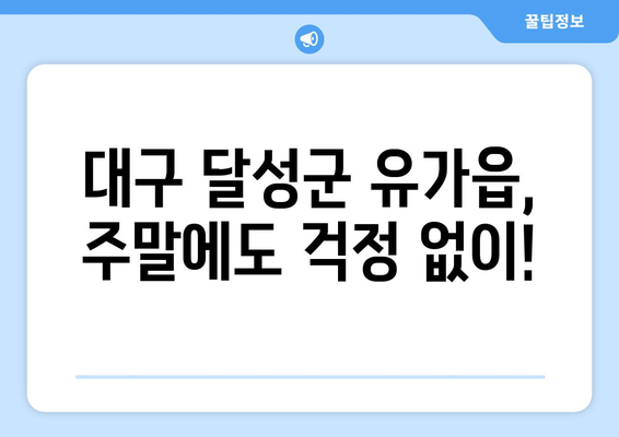 대구시 달성군 유가읍 일요일 휴일 공휴일 야간 진료병원 리스트