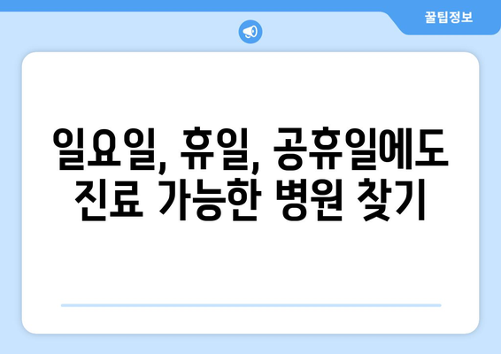 경기도 화성시 정남면 일요일 휴일 공휴일 야간 진료병원 리스트