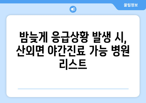 경상남도 밀양시 산외면 일요일 휴일 공휴일 야간 진료병원 리스트