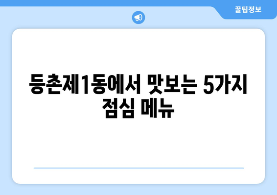 서울시 강서구 등촌제1동 점심 맛집 추천 한식 중식 양식 일식 TOP5