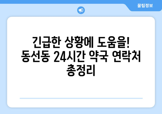 서울시 성북구 동선동 24시간 토요일 일요일 휴일 공휴일 야간 약국