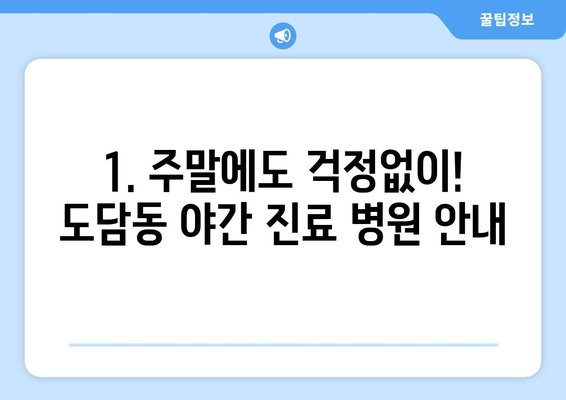 세종시 세종특별자치시 도담동 일요일 휴일 공휴일 야간 진료병원 리스트