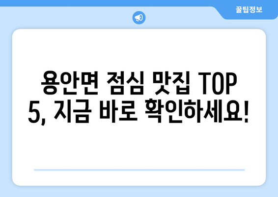 전라북도 익산시 용안면 점심 맛집 추천 한식 중식 양식 일식 TOP5