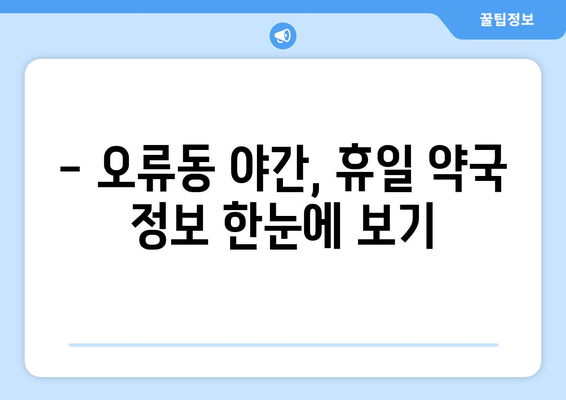 대전시 중구 오류동 24시간 토요일 일요일 휴일 공휴일 야간 약국