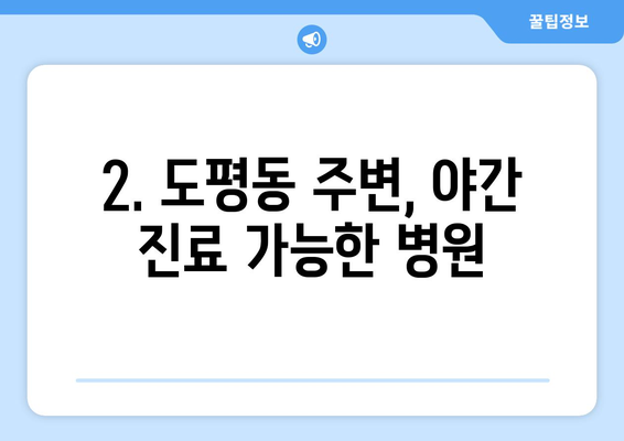 대구시 동구 도평동 일요일 휴일 공휴일 야간 진료병원 리스트