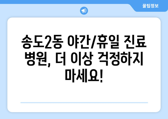 인천시 연수구 송도2동 일요일 휴일 공휴일 야간 진료병원 리스트