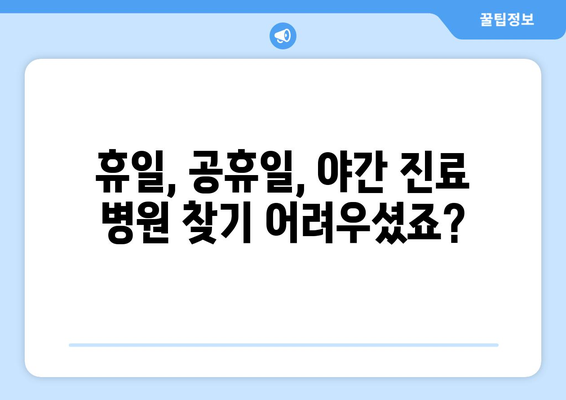 제주도 서귀포시 성산읍 일요일 휴일 공휴일 야간 진료병원 리스트