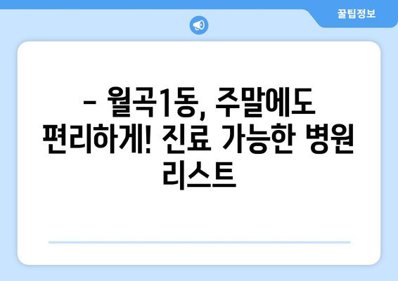 광주시 광산구 월곡1동 일요일 휴일 공휴일 야간 진료병원 리스트