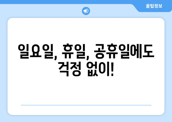 강원도 영월군 남면 일요일 휴일 공휴일 야간 진료병원 리스트