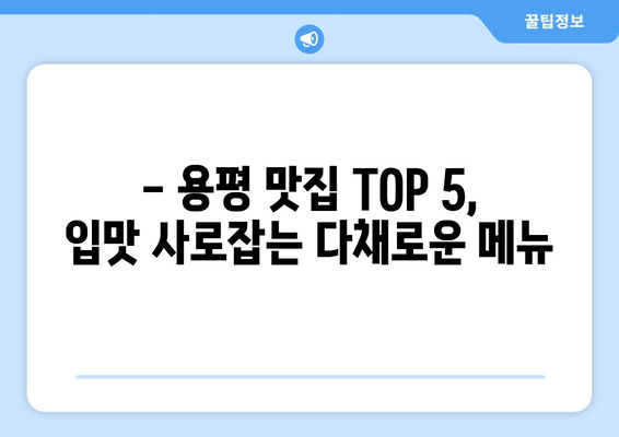 강원도 평창군 용평면 점심 맛집 추천 한식 중식 양식 일식 TOP5