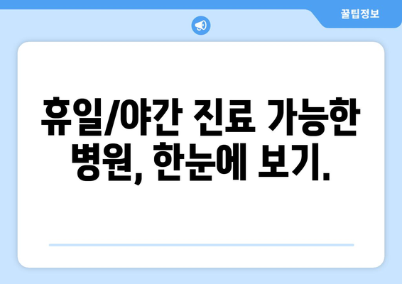 경기도 시흥시 산현동 일요일 휴일 공휴일 야간 진료병원 리스트