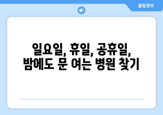 전라북도 무주군 부남면 일요일 휴일 공휴일 야간 진료병원 리스트