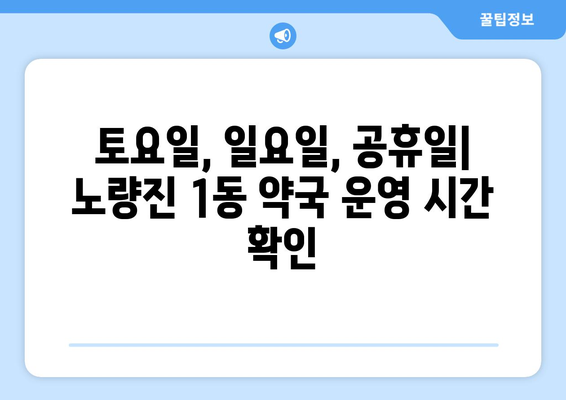 서울시 동작구 노량진제1동 24시간 토요일 일요일 휴일 공휴일 야간 약국