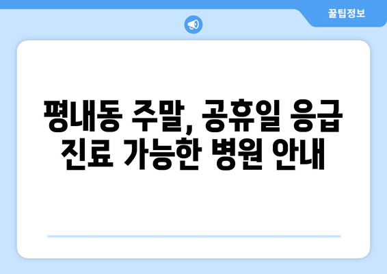 경기도 남양주시 평내동 일요일 휴일 공휴일 야간 진료병원 리스트