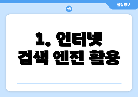 1. 인터넷 검색 엔진 활용