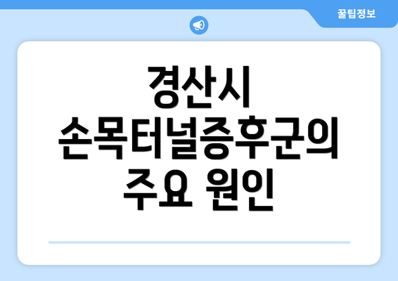 경산시 손목터널증후군의 주요 원인