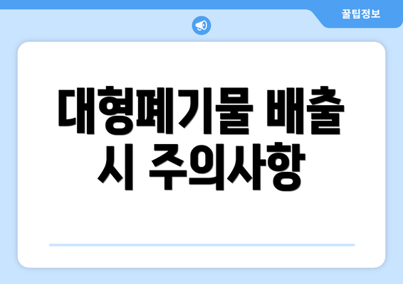 대형폐기물 배출 시 주의사항