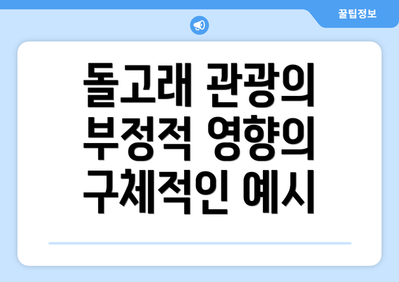 돌고래 관광의 부정적 영향의 구체적인 예시