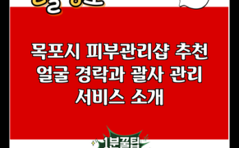 목포시 피부관리샵 추천 얼굴 경락과 괄사 관리 서비스 소개