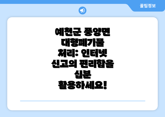 예천군 풍양면 대형폐기물 처리: 인터넷 신고의 편리함을 십분 활용하세요!