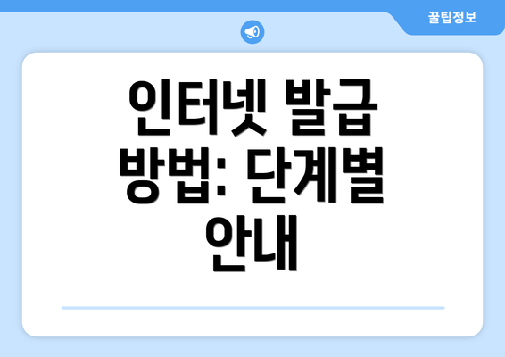 인터넷 발급 방법: 단계별 안내