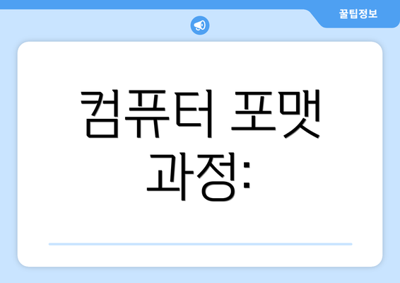 컴퓨터 포맷 과정: