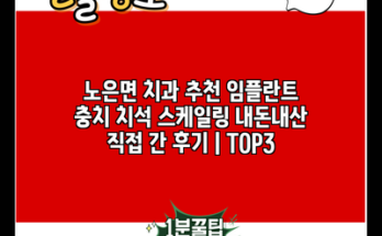 노은면 치과 추천 임플란트 충치 치석 스케일링 내돈내산 직접 간 후기 | TOP3