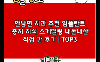 안남면 치과 추천 임플란트 충치 치석 스케일링 내돈내산 직접 간 후기 | TOP3