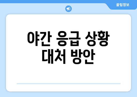 야간 응급 상황 대처 방안